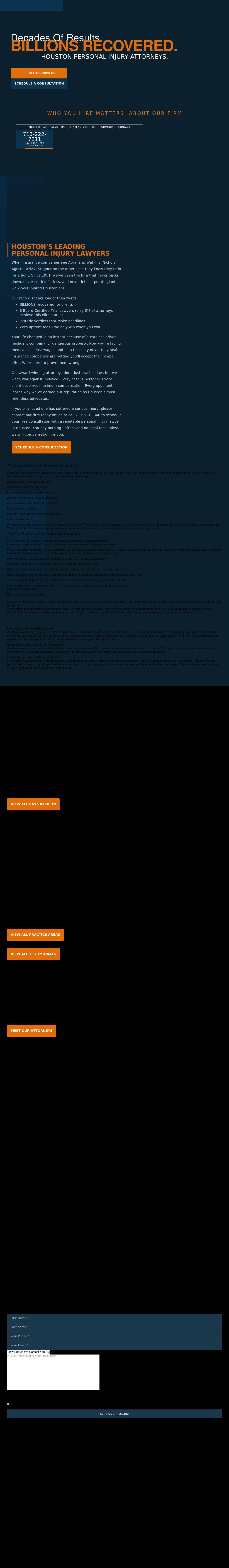 Abraham, Watkins, Nichols, Sorrels, Agosto & Friend - Houston TX Lawyers