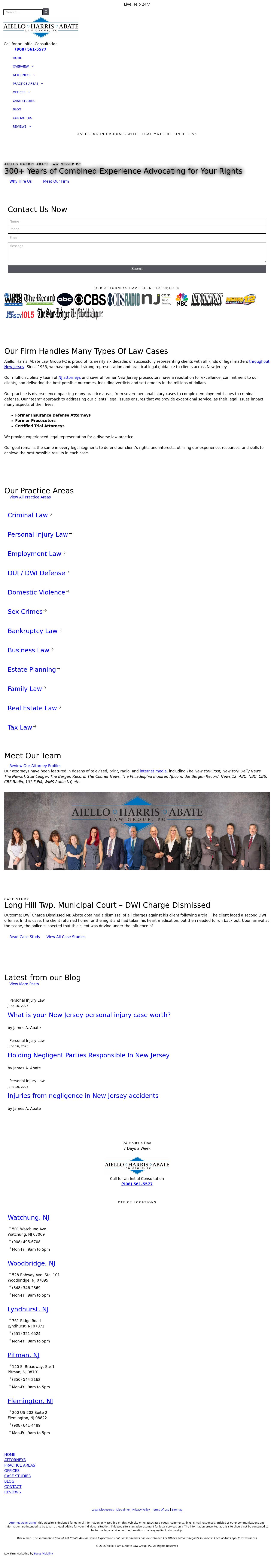 Aiello, Harris, Marth, Tunnero, Pastor & Schiffman, PC Attorneys At Law - Watchung NJ Lawyers
