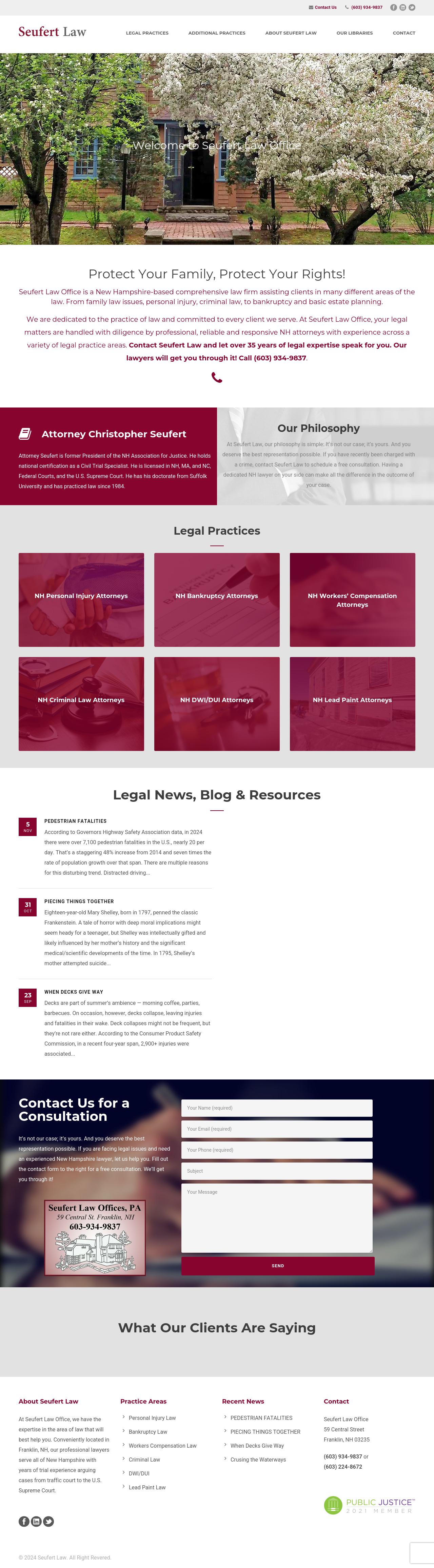 Seufert Law Offices, PA - Franklin NH Lawyers