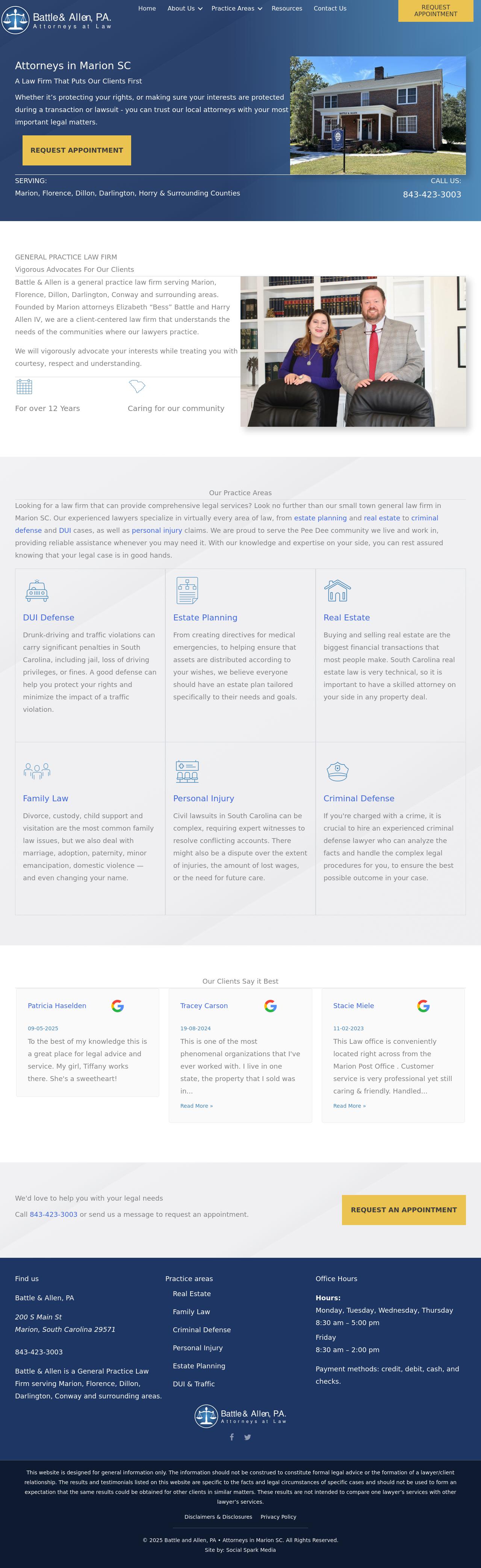 Battle & Allen, P.A. - Marion  SC Lawyers