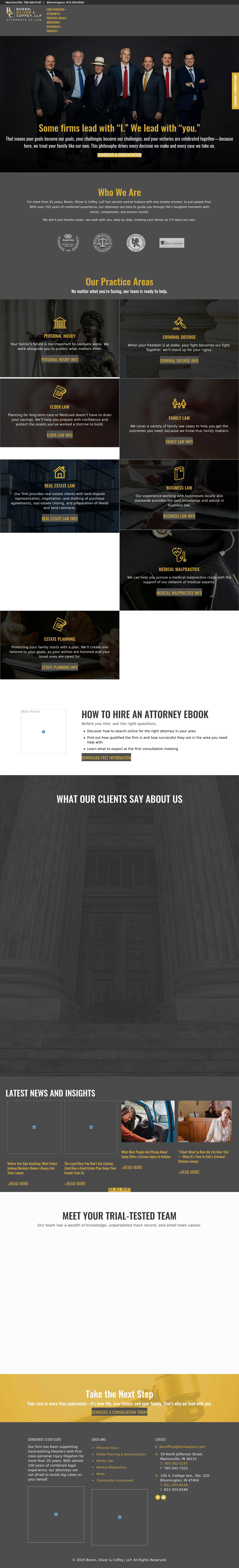 Boren, Oliver & Coffey, LLP - Martinsville IN Lawyers