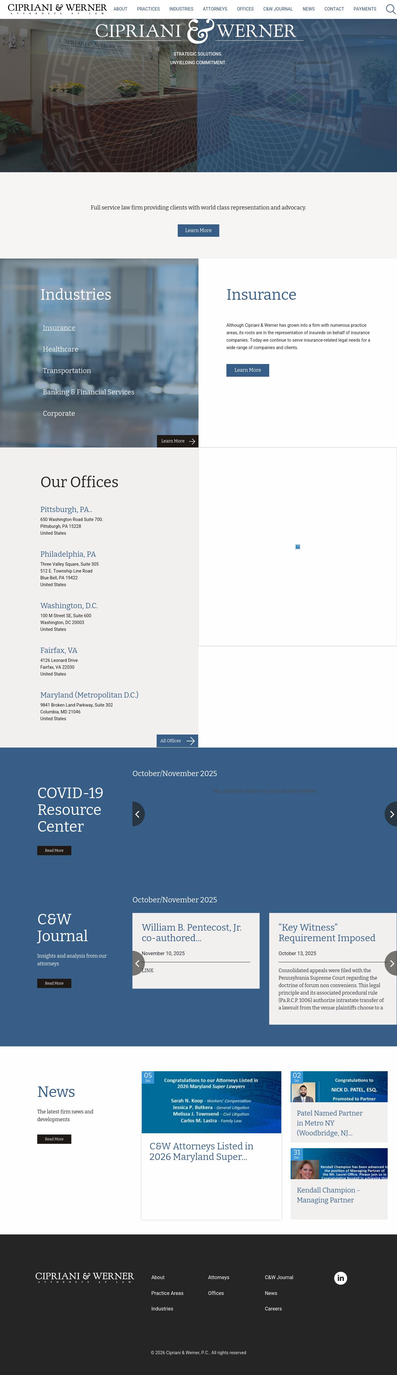 Cipriani & Werner, P.C. - Pittsburgh PA Lawyers