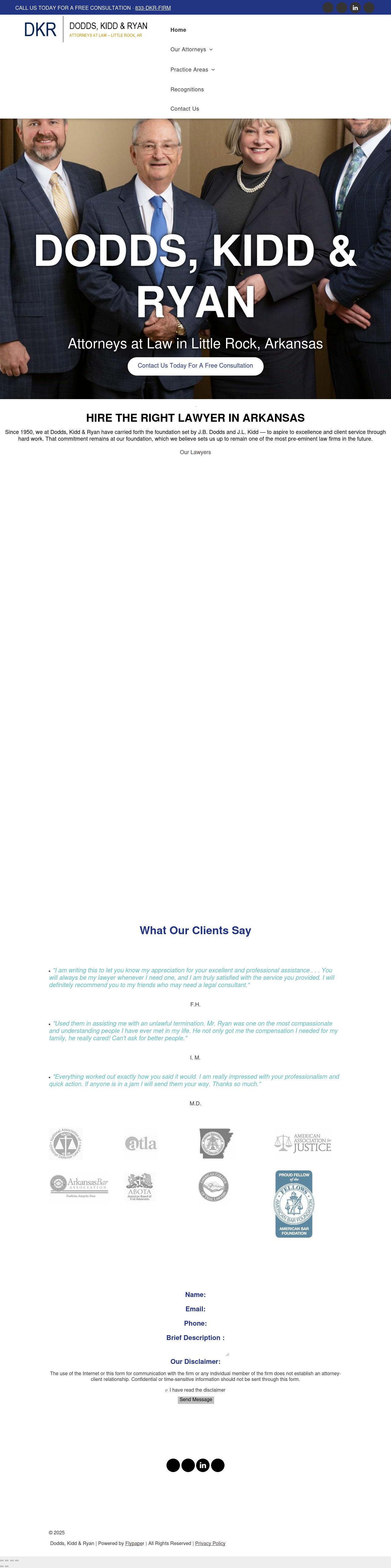 Dodds, Kidd & Ryan - Little Rock AR Lawyers