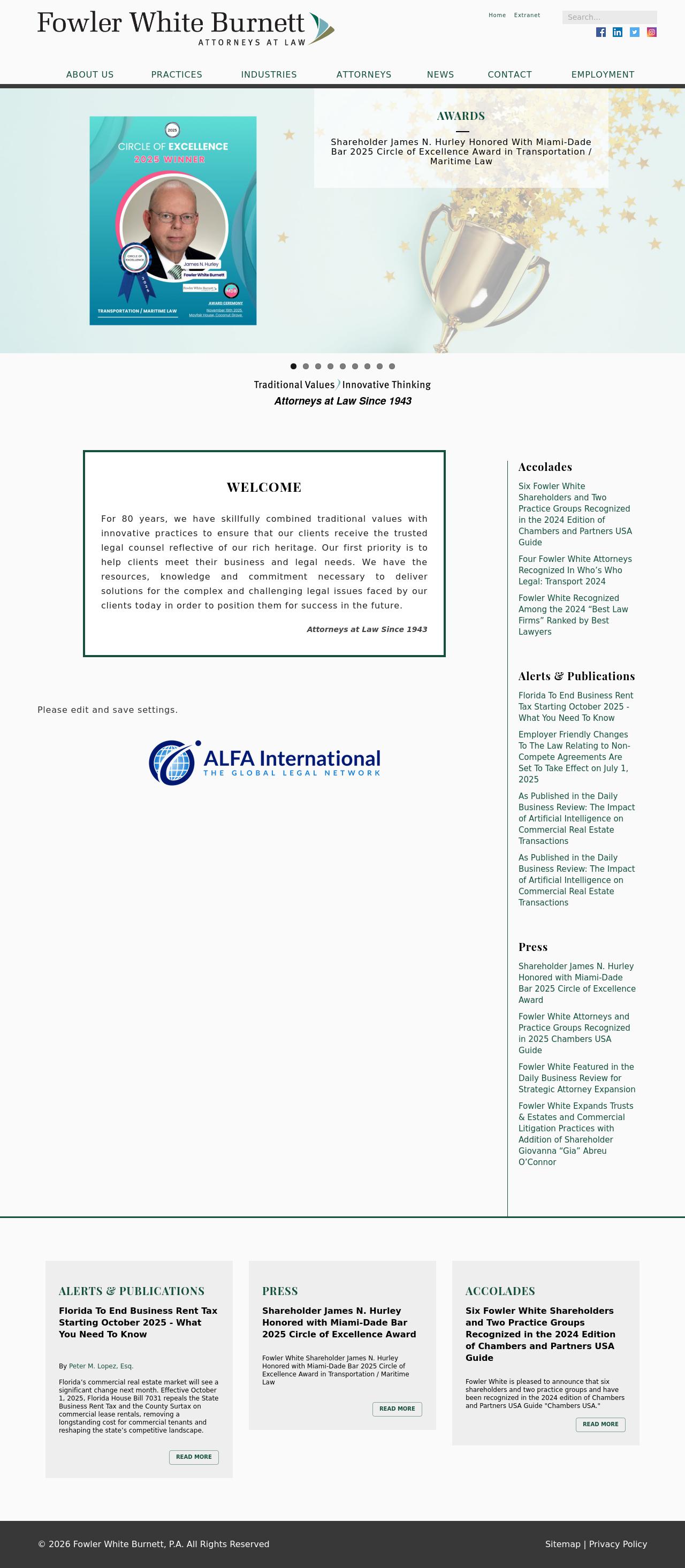 Fowler White Burnett, P.A. - Miami FL Lawyers