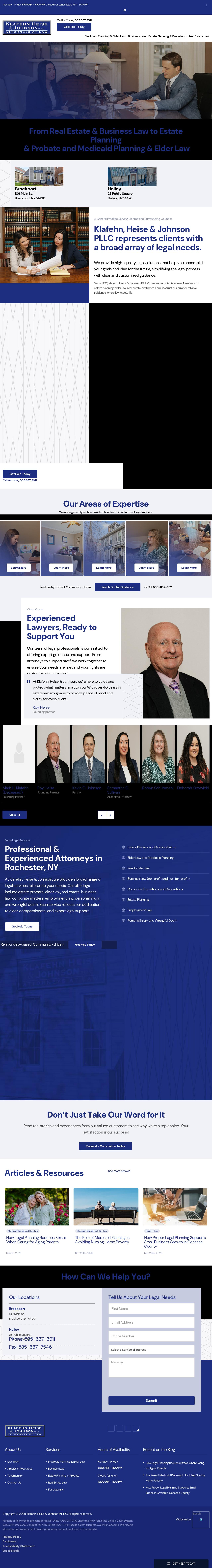 Klafehn, Heise & Johnson P.L.L.C., Attorneys at Law - Brockport NY Lawyers