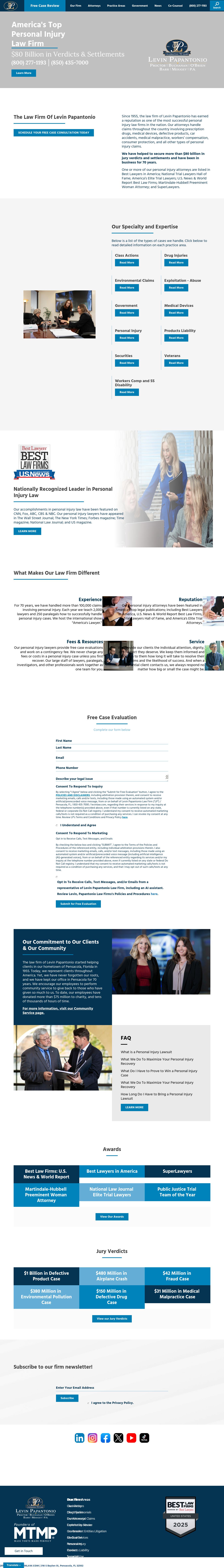 Levin Papantonio Thomas Mitchell Rafferty & Proctor P.A. - Pensacola FL Lawyers