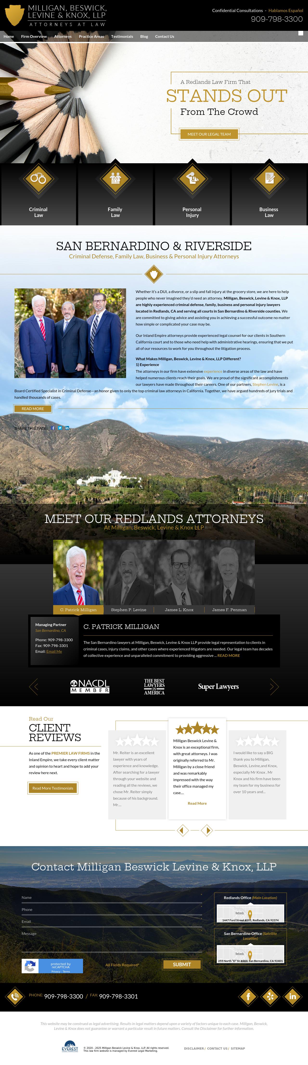 Milligan, Beswick, Levine, Knox, LLP. - San Bernardino CA Lawyers