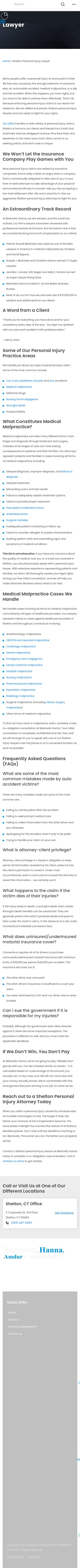 Berkowitz Hanna Malpractice & Injury Lawyers - Shelton CT Lawyers