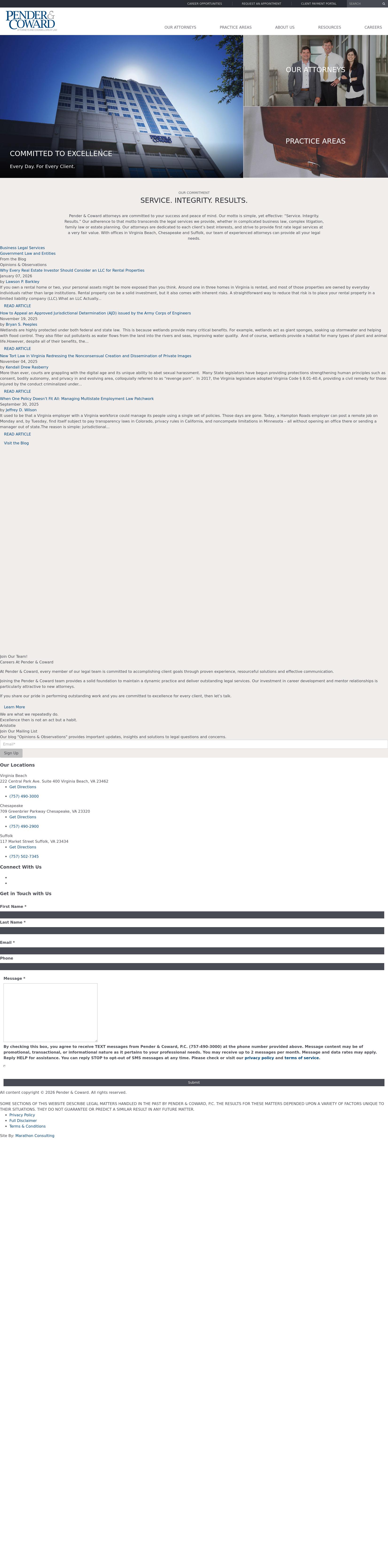 Disability Law Group - Pender & Coward P.C. - Chesapeake VA Lawyers