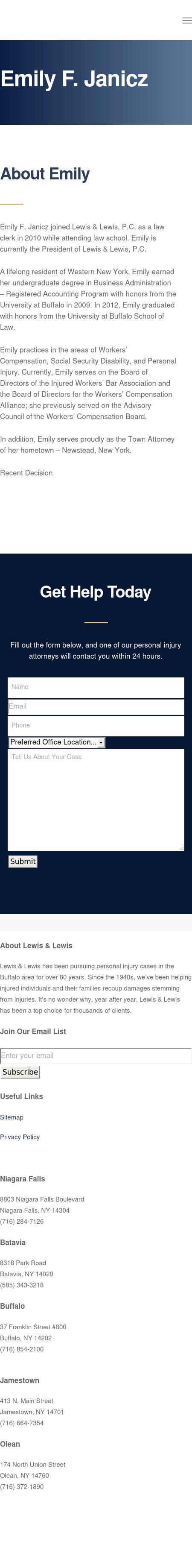 Emily Janicz - Batavia NY Lawyers