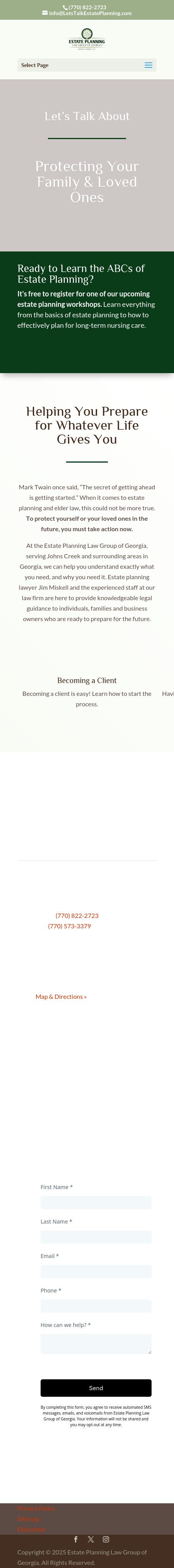 ESTATE PLANNING LAW GROUP OF GEORGIA, James M. Miskell P.C. - Johns Creek GA Lawyers