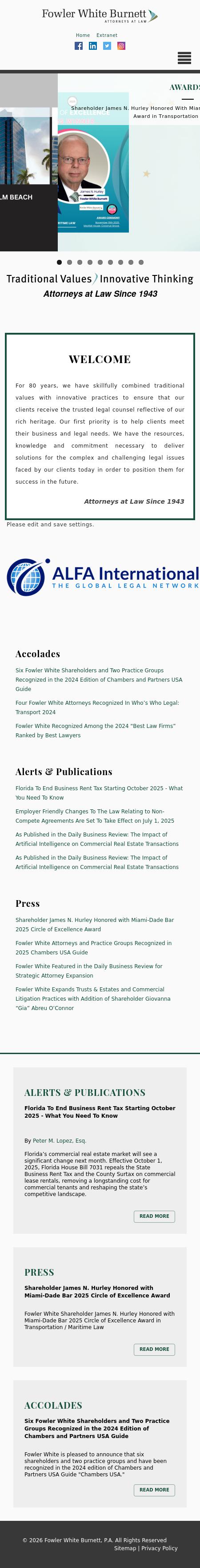 Fowler White Burnett, P.A. - Miami FL Lawyers