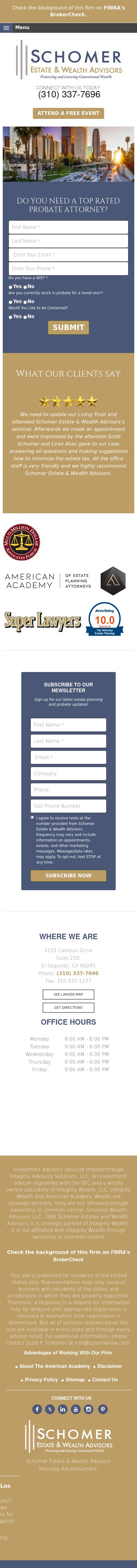 Schomer Estate & Wealth Advisors - El Segundo CA Lawyers