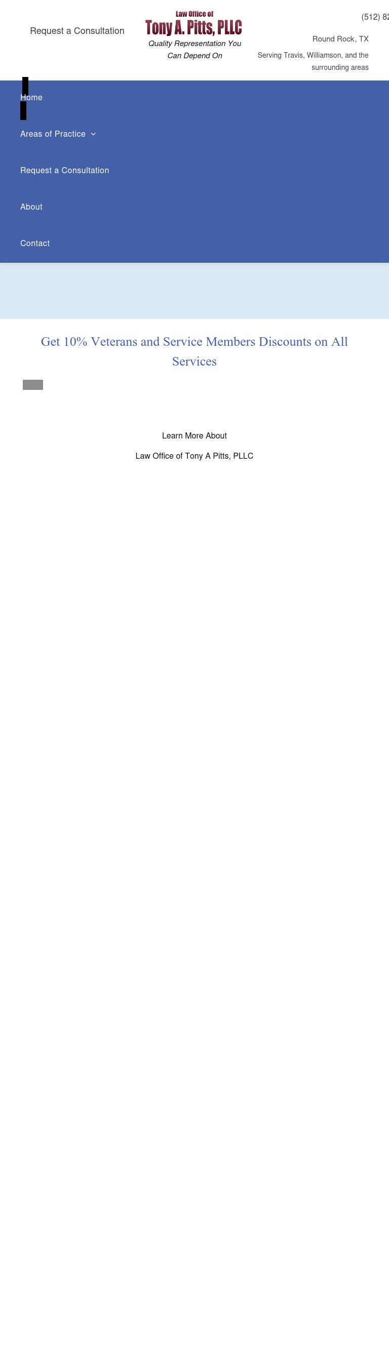 Law Office of Tony A. Pitts - Round Rock TX Lawyers