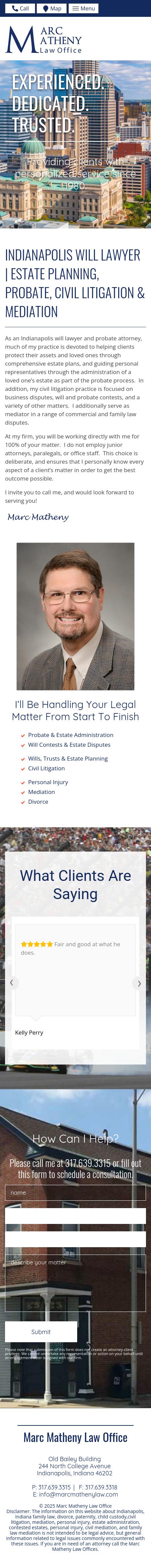 Marc Matheny Law Offices - Indianapolis IN Lawyers