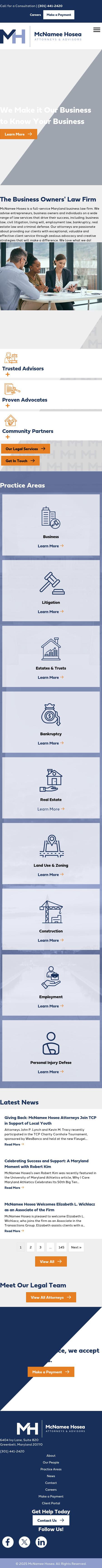 McNamee, Hosea, Jernigan, Kim, Greenan & Lynch, P.A. - Annapolis MD Lawyers