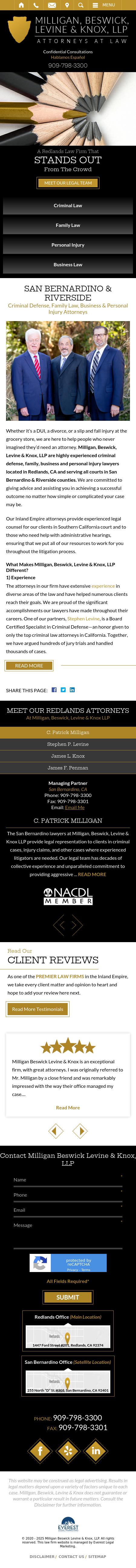 Milligan, Beswick, Levine, Knox, LLP. - San Bernardino CA Lawyers