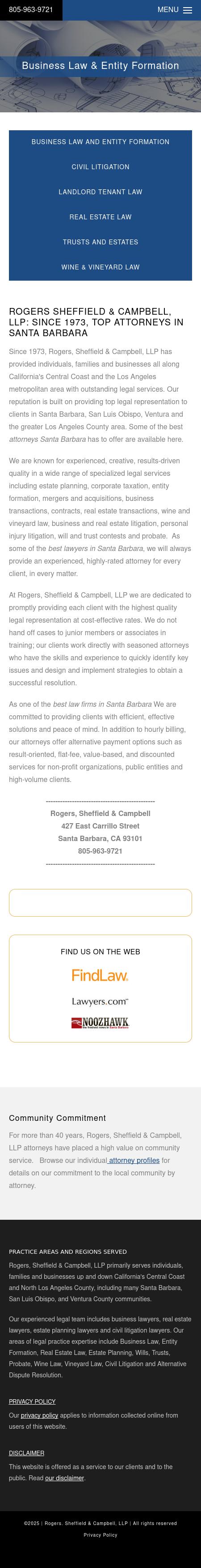 Rogers, Sheffield & Campbell, LLP - Santa Barbara CA Lawyers