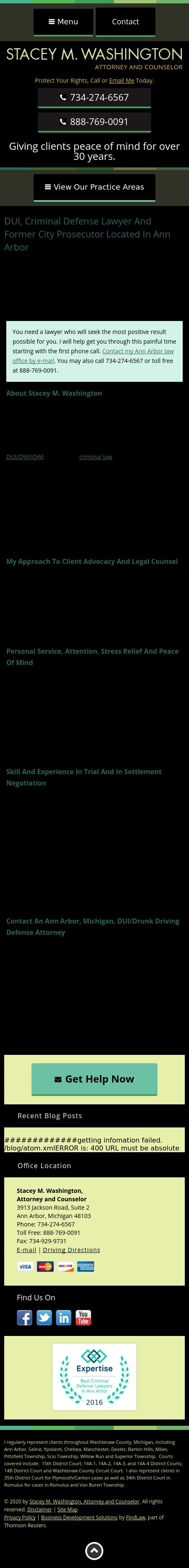 Stacey M. Washington, Attorney and Counselor - Ann Arbor MI Lawyers