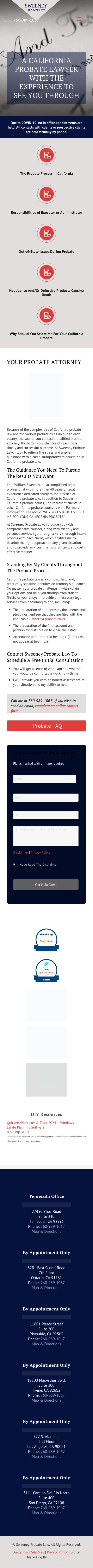 Sweeney Probate Law - Riverside CA Lawyers