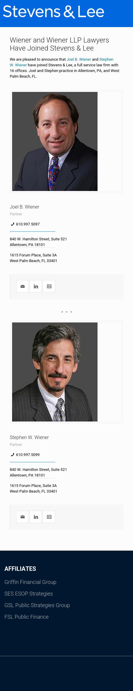 Wiener and Wiener LLP - Allentown PA Lawyers