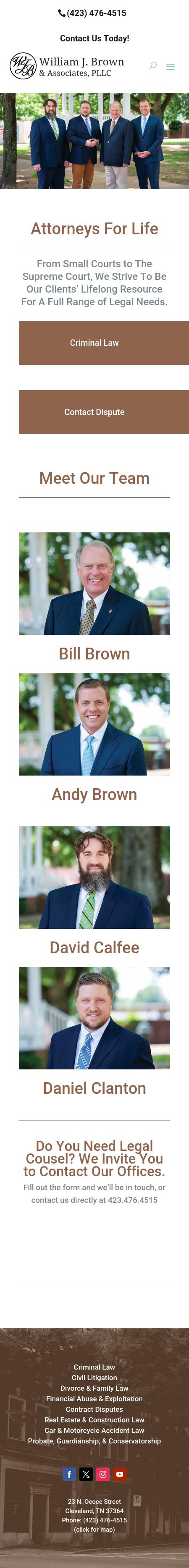 William J. Brown & Associates, PLLC - Cleveland TN Lawyers