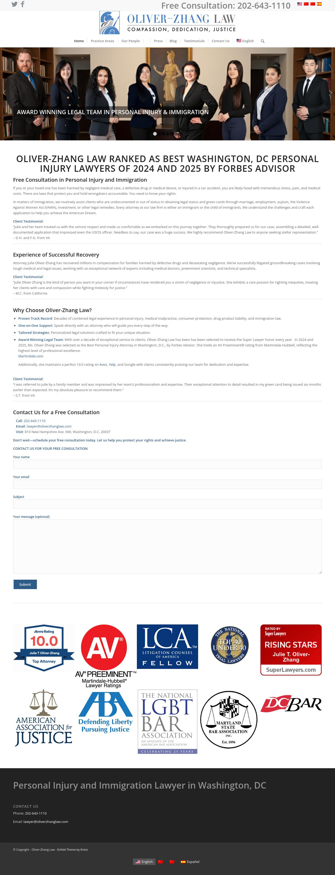 Oliver-Zhang Law - Washington DC Lawyers