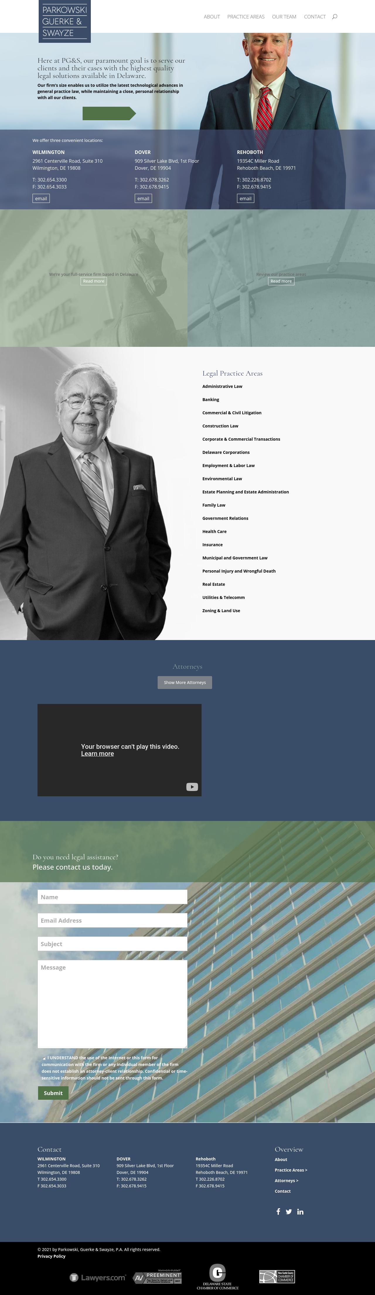 Parkowski, Guerke & Swayze, P.A., Wilm. - Wilmington DE Lawyers