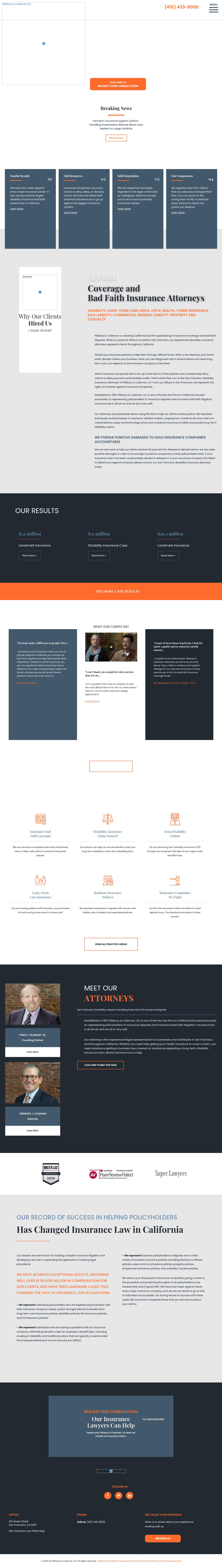 Pillsbury & Coleman, LLP - San Francisco CA Lawyers