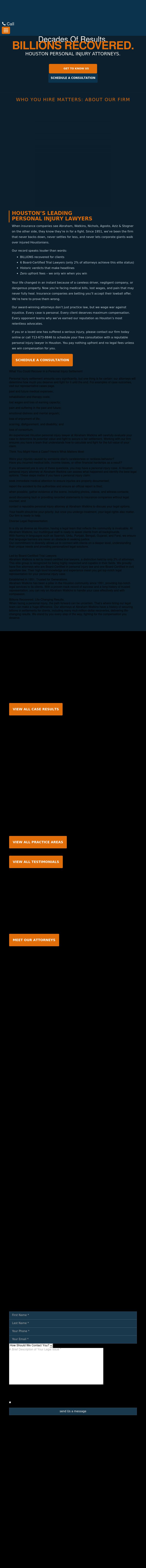 Abraham, Watkins, Nichols, Sorrels, Agosto & Friend - Houston TX Lawyers