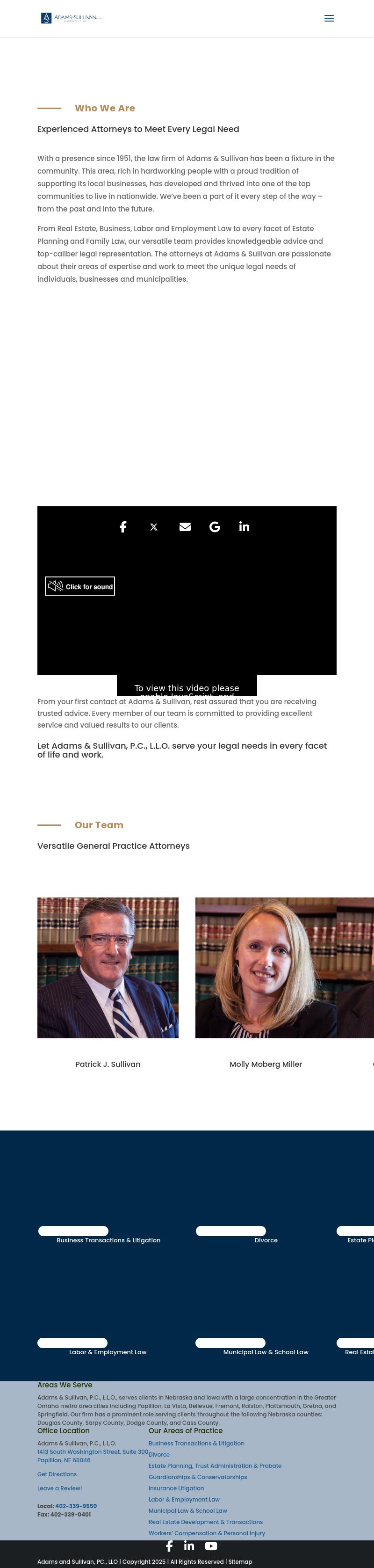 Adams & Sullivan, P.C., L.L.O. - Papillion NE Lawyers
