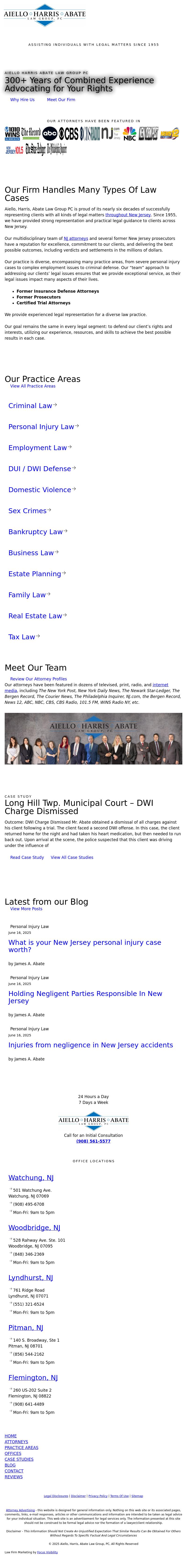 Aiello, Harris, Marth, Tunnero, Pastor & Schiffman, PC Attorneys At Law - Newark NJ Lawyers