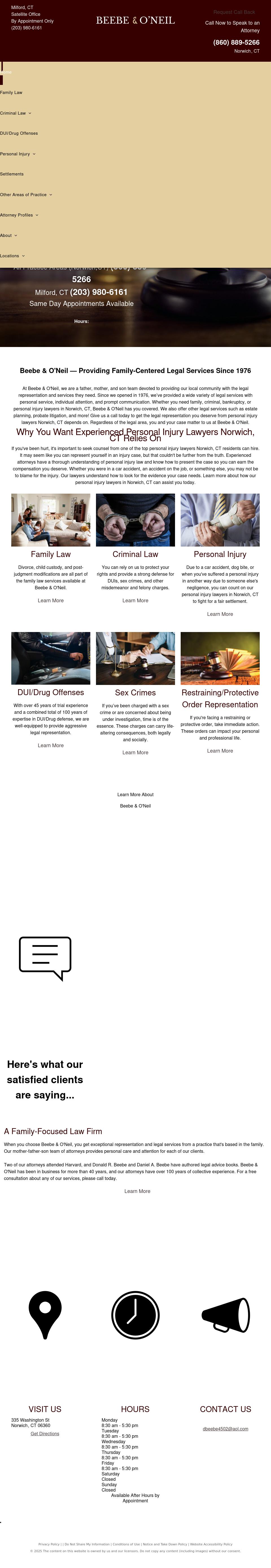 Beebe and O'Neil - Norwich CT Lawyers