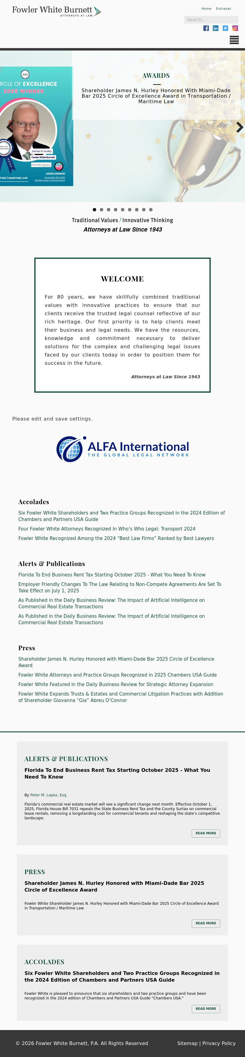 Fowler White Burnett, P.A. - Miami FL Lawyers