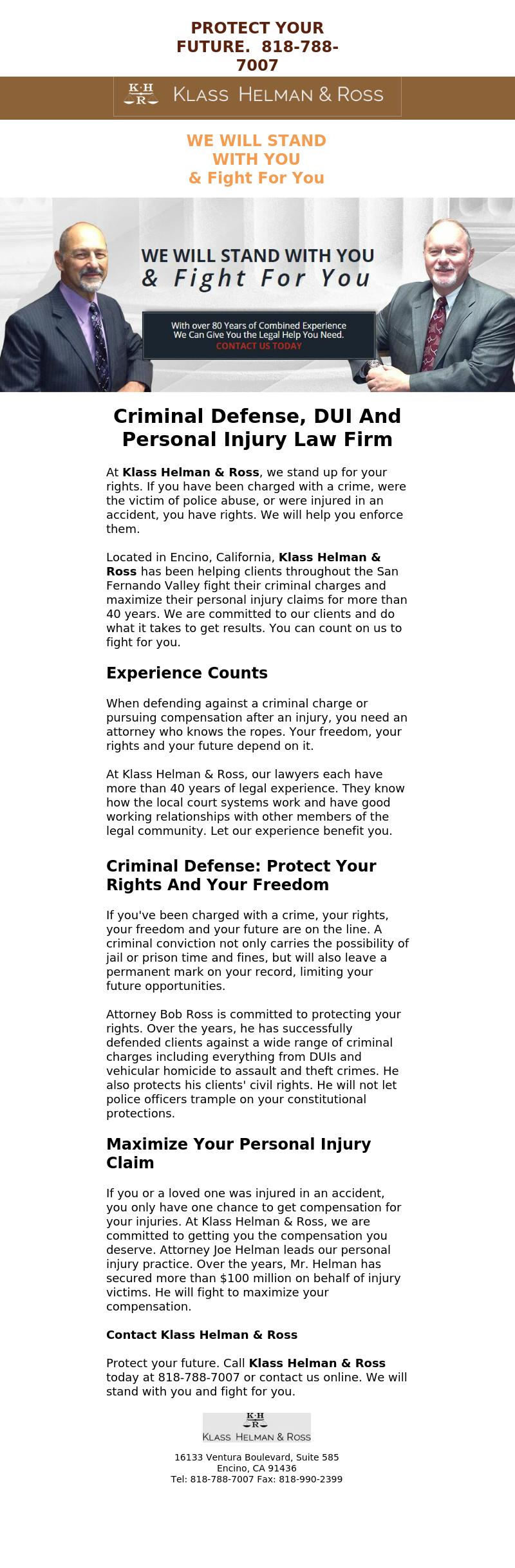 Klass Helman & Ross - Encino CA Lawyers