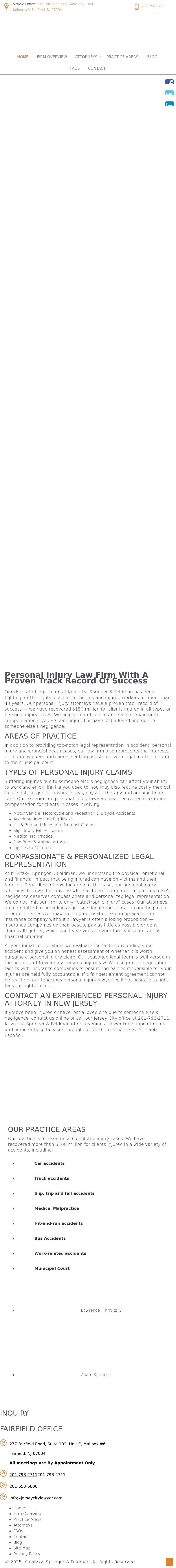 Krivitzky, Springer & Feldman - Newfoundland NJ Lawyers