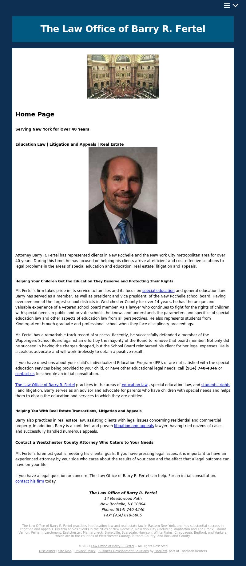 Law Office of Barry R. Fertel - New Rochelle NY Lawyers