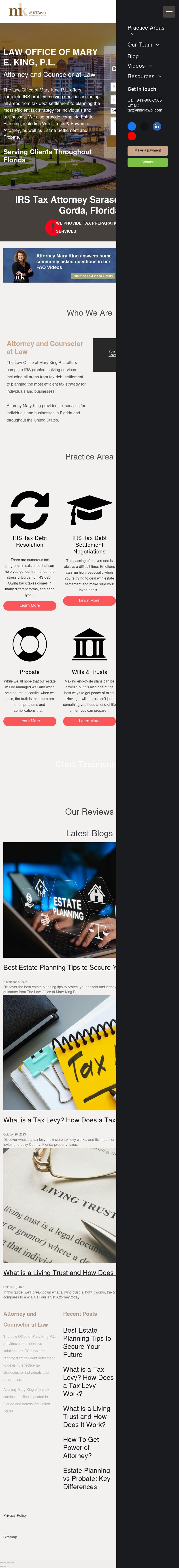 Law Office Of Mary E. King P.L. - Sarasota FL Lawyers