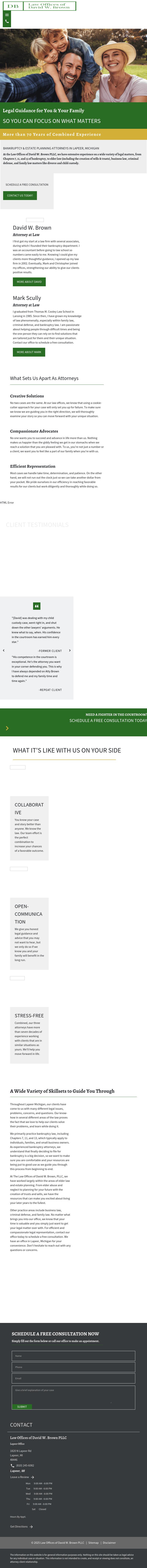 Law Offices of David W. Brown PLLC - Flint Township MI Lawyers