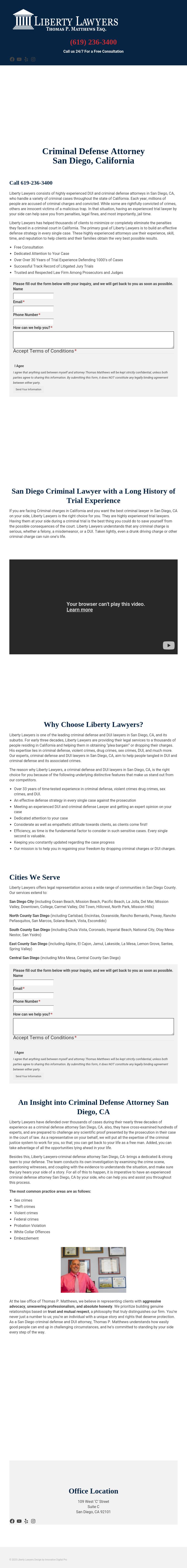 Law Offices of Thomas P. Matthews - San Diego CA Lawyers
