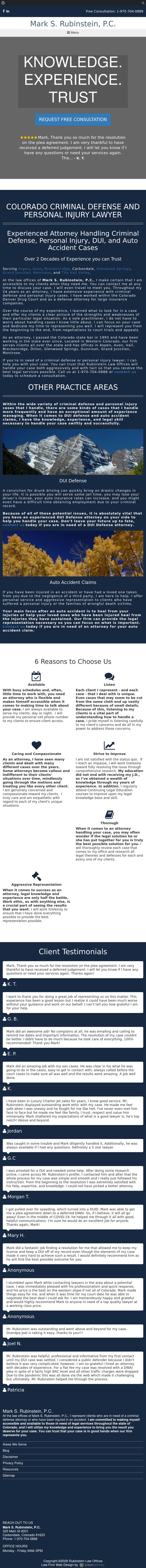 Mark S. Rubinstein, P.C. - Carbondale CO Lawyers