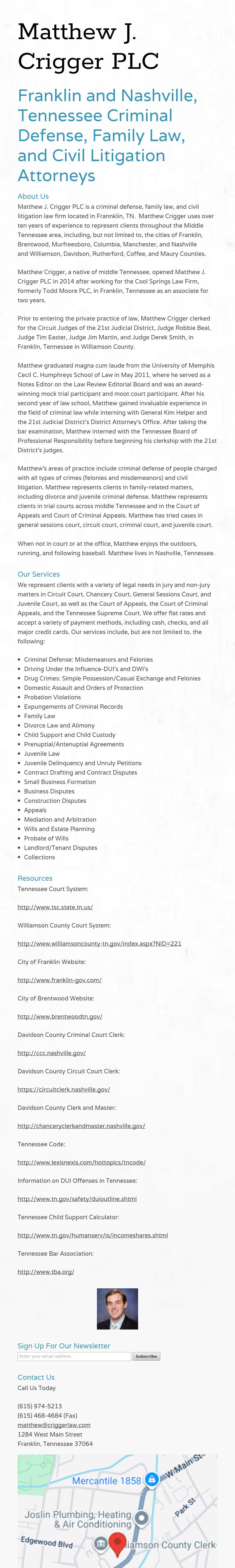 Matthew J. Crigger PLC - Brentwood TN Lawyers