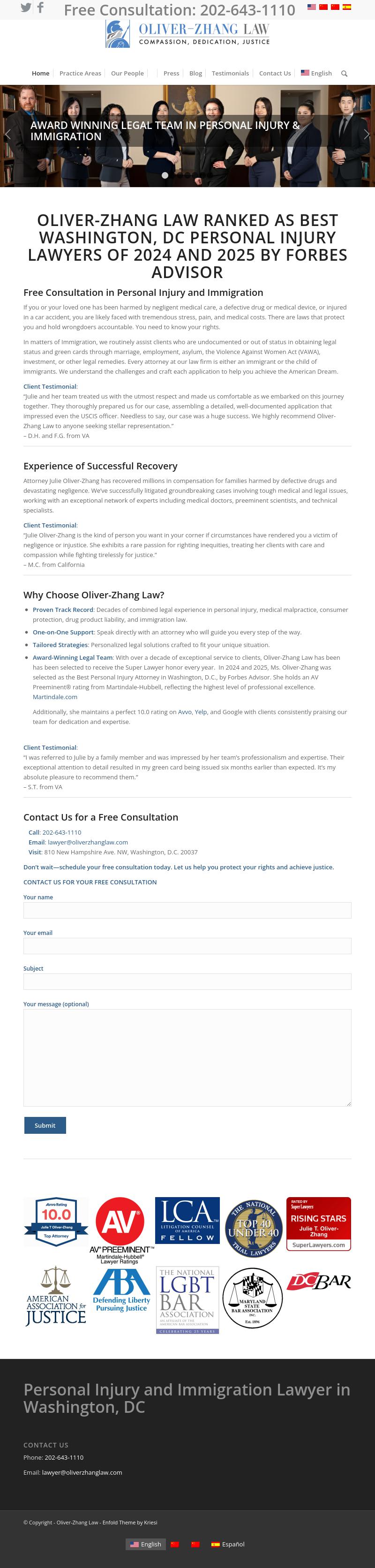 Oliver-Zhang Law - Washington DC Lawyers