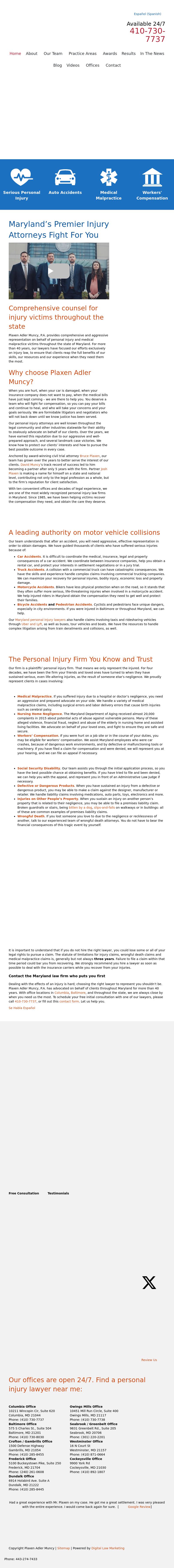 Plaxen & Adler PA - Cockeysville MD Lawyers