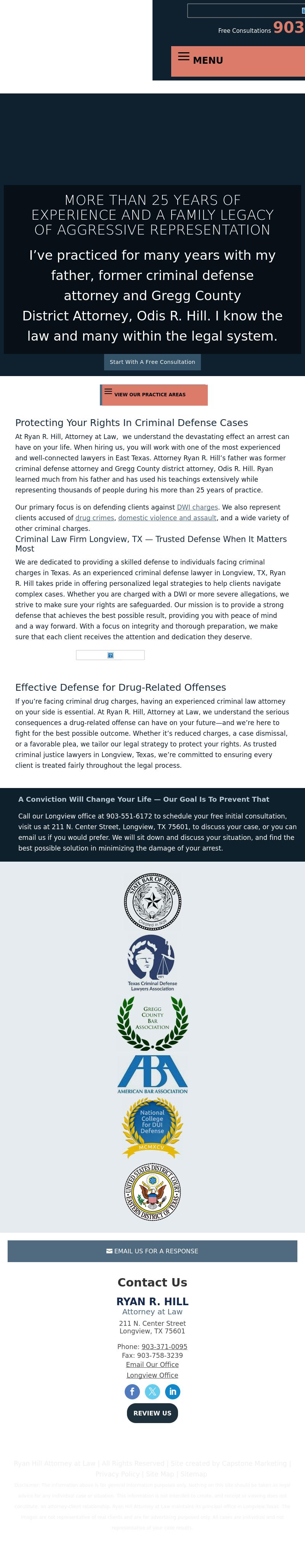 Ryan R. Hill, Attorney at Law - Longview TX Lawyers