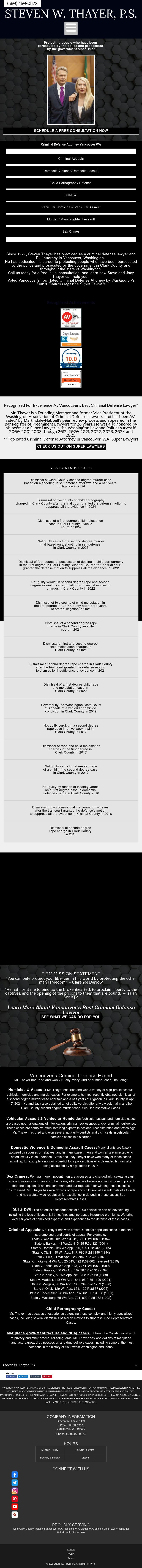 Steven W. Thayer, P.S. Criminal Defense Attorney - Vancouver WA Lawyers