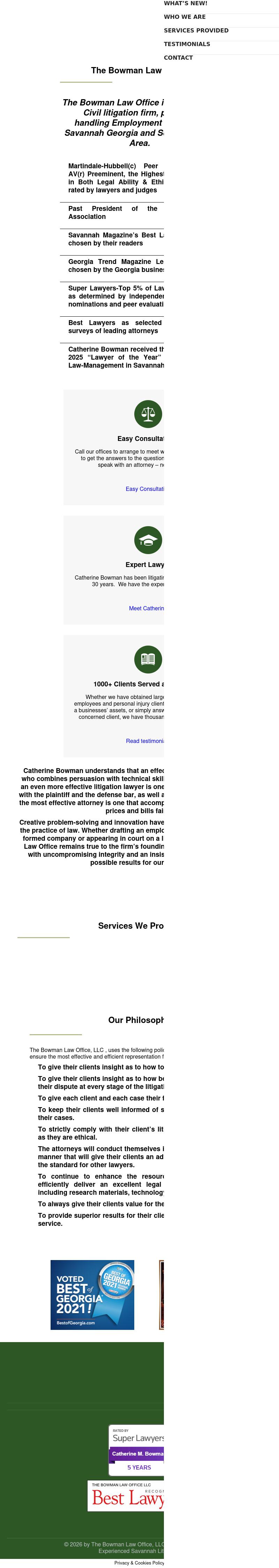 The Bowman Law Office, LLC - Savannah GA Lawyers