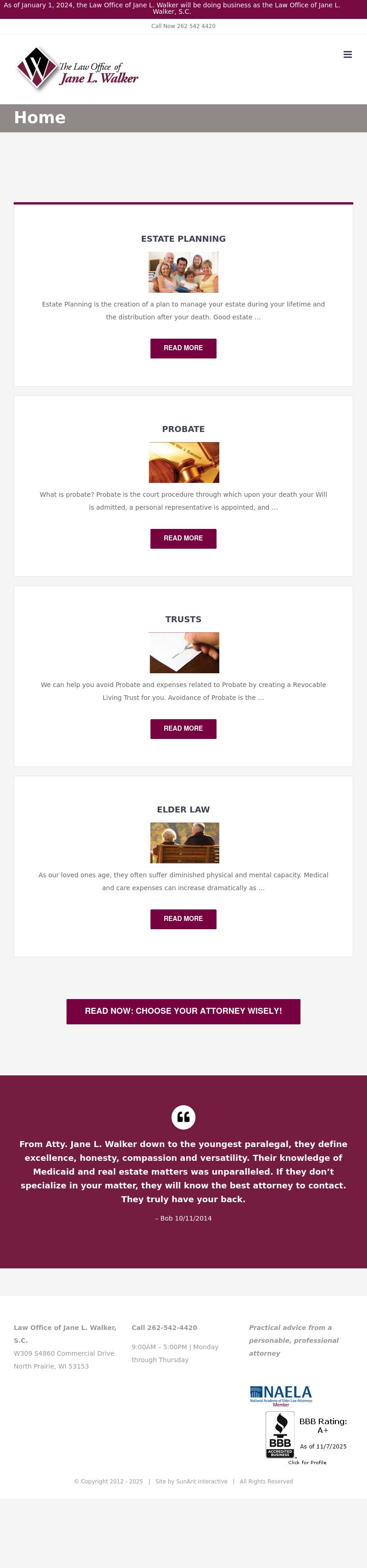 The Law Office of Jane L. Walker - Waukesha WI Lawyers