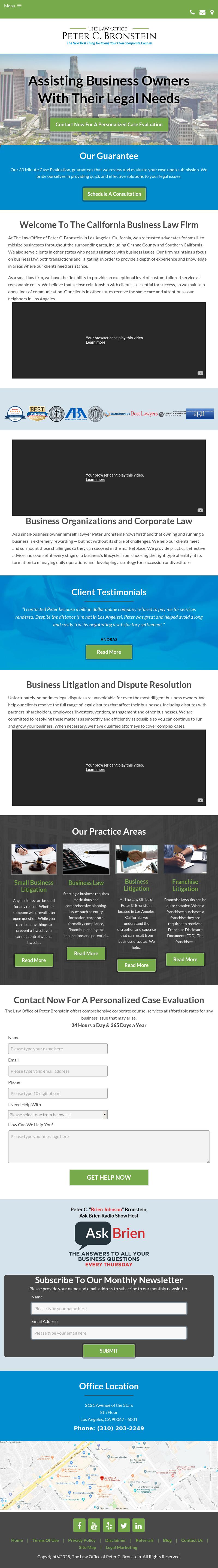 The Law Office of Peter C. Bronstein - Los Angeles CA Lawyers