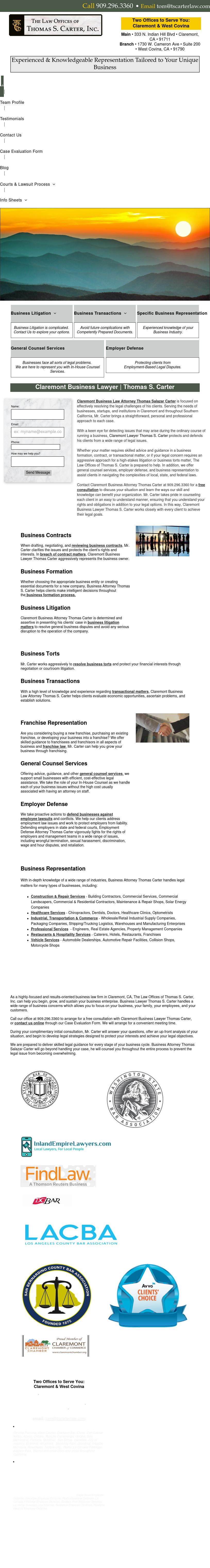 The Law Offices of Thomas Salazar Carter - Claremont CA Lawyers